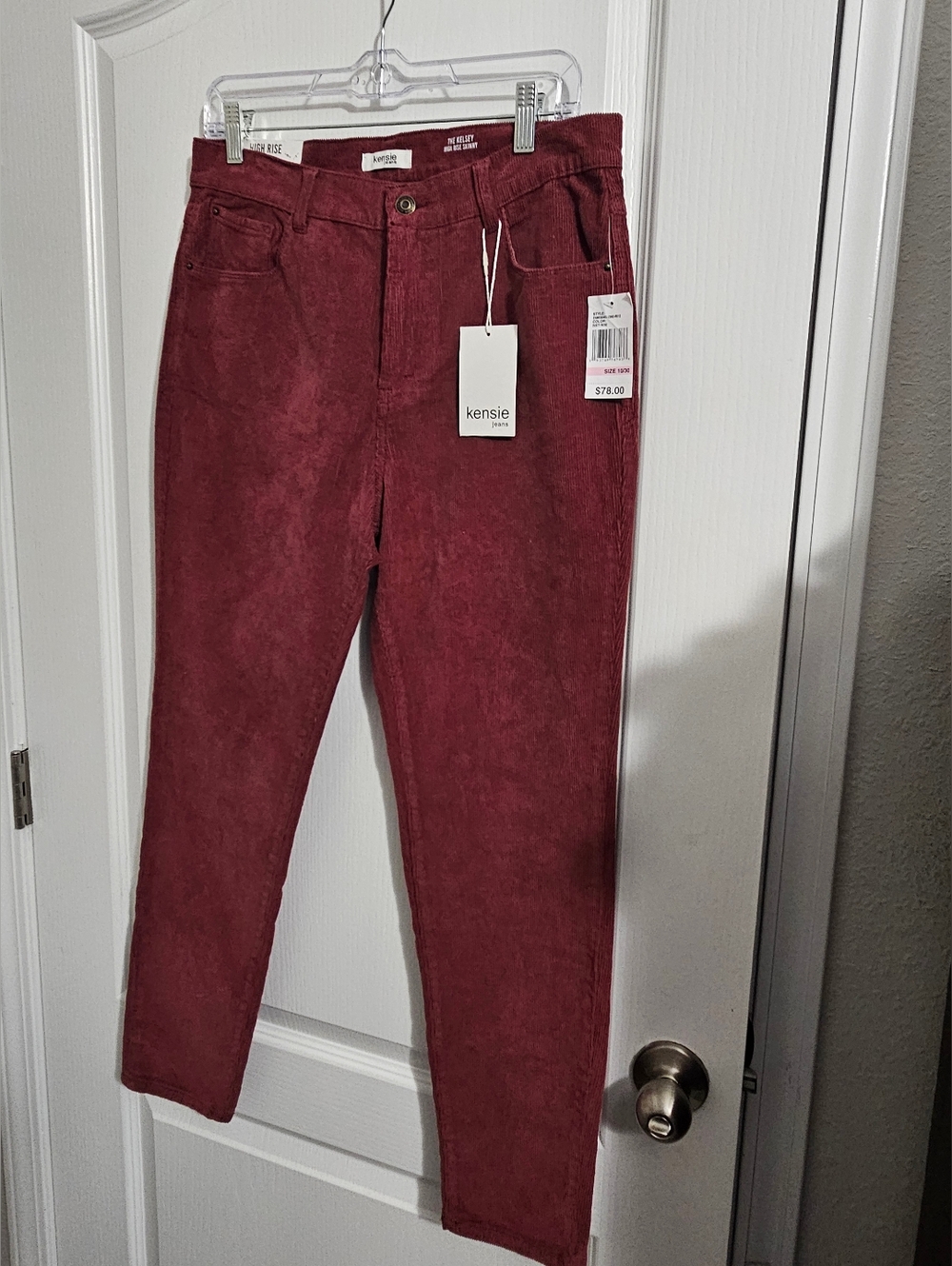 Kensie Jeans High-Rise skinny Corduroy Stretch Pants Size 10/ 30 Dusty Rose